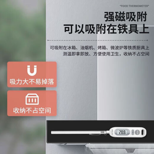 德力西电气电气食品温度计测水温油温测温计高精度婴儿冲奶粉食品级 时尚白 DM-1030