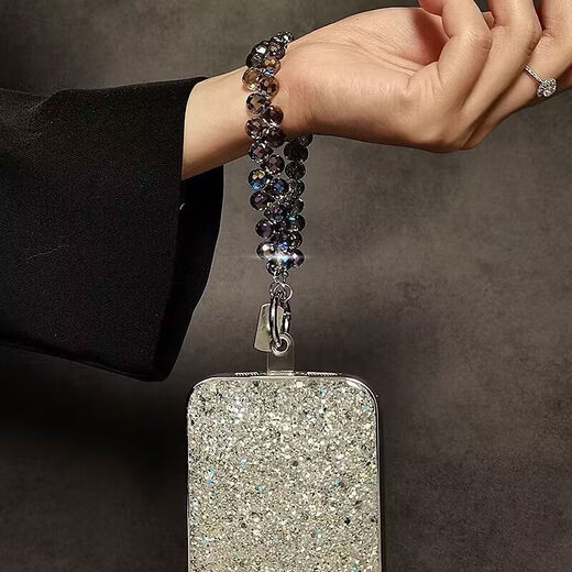 Luxurious and high-end crystal bead mobile phone chain, short wrist pendant with cardboard phone case, keychain, bag pendant, camera chain, daily matching anti-fall artifact, girlfriend gift, high-end crystal bead hand chain SJ-007