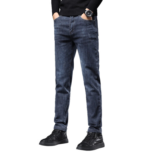 Romon Yanxuan Automne New Style Jeans pour les hommes Stretch Slim Straight Men's Pantal's Trendy Casual and Polylemle Pantal