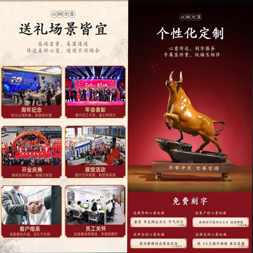 HUI XUAN LI full copper Qilin ornaments a pair of housekeeping office living room entrance craft decorations housewarming moving opening gift