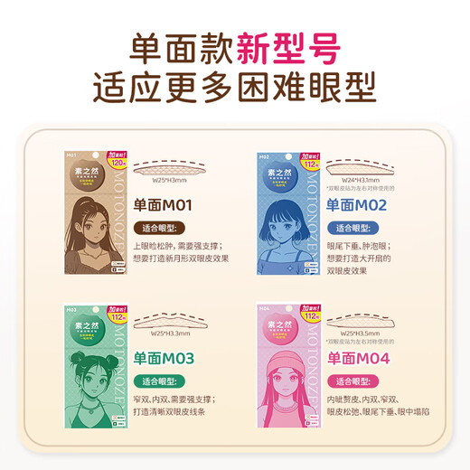 Suzhiran double eyelid patch invisible natural lace skin color traceless swollen eye bubbles for men and women extra size single side M126 pieces