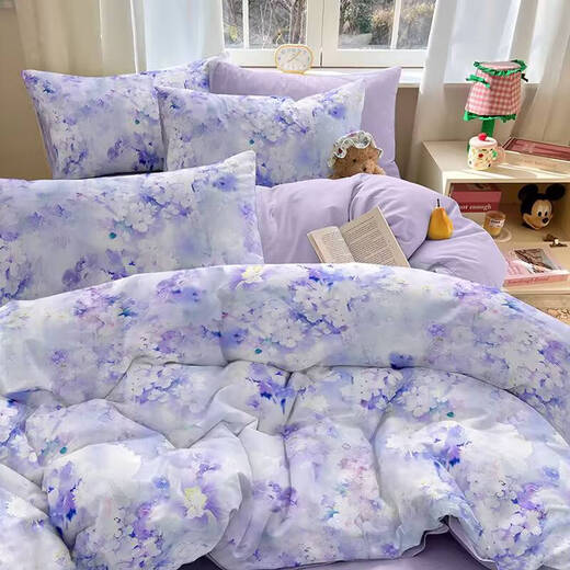 Yonghuan 2.35 wide pure cotton fabric bedding fabric A baby cotton twill cotton quilt cover bed sheet cotton cloth 659 picture front flower 1 meter price multi-photo cut