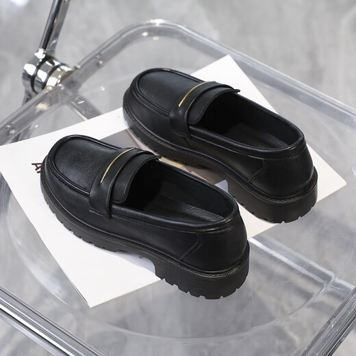 Jiao Mingya Civision Diener Interview Schüler Lederschuhe Junior High School Girls High School Weiche Leder kleine Schuhe 313233 Single Schuhe Neue Sommerstil Schwarze 679 Gurt 30 Schlanke Füße empfohlen, eine kleine Größe zu nehmen