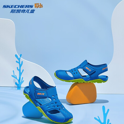 Skechers boys' sandals 92330L blue/lemon/BLLM 30