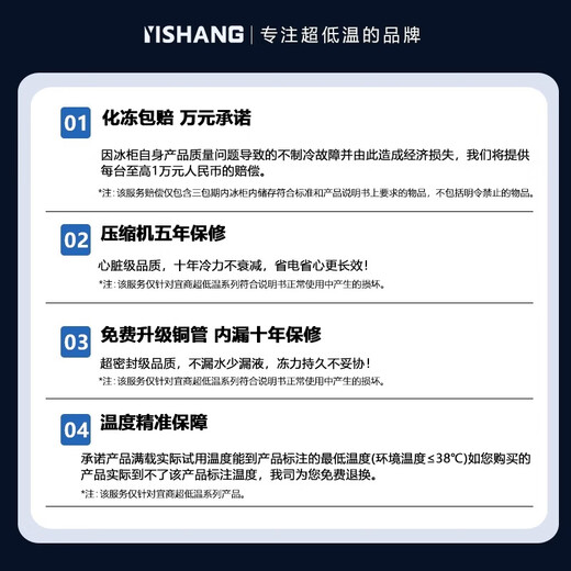 Yishang Yishang/YisHhang Super Tiefe Temperatur Gefrierschrank minus 60 Grad - 70 minus 80 kommerzieller Thunfisch Meeresfrüchte Edelstahl Schneller Gefrierschrank Haushaltsfrequenzumwandler Silent Small Kühlschrank [-86 Dual -Kompressor] 695 l/volles Kupferrohr/importierter Kompressor