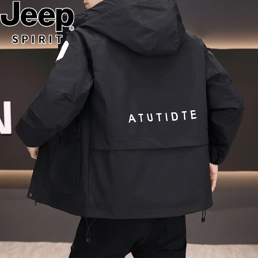 Jeep Spirit Jacket Men's más algodón engrosado a prueba de viento Integrado a prueba de agua 2025 nueva chaqueta de algodón a prueba de frío otoño y chaqueta de invierno verde militar verde más algodón-687 chaqueta en espesor M [95-110Jin [Jin equivale a aproximadamente 0.5 kg]]]