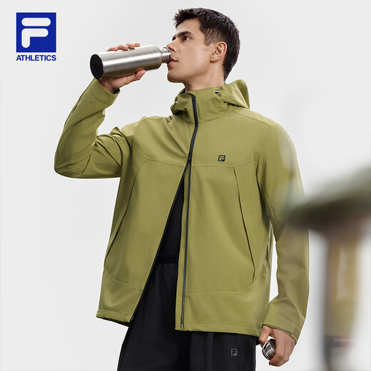 
FILA official couple woven jacket 2025 autumn new fitness outdoor sports windproof and moisture-permeable hooded top