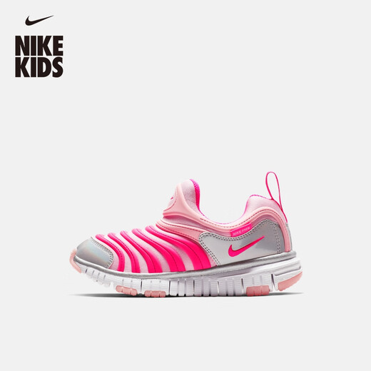 Nike (NIKE) official caterpillar boys and girls lightweight soft-soled sports shoes for autumn, easy to put on and take off CI1187 686 medium soft pink/transparent pink/platinum/metallic silver 29.5