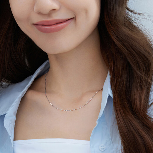 Lukfook Jewelry Platinum 950 Gypsophila platinum necklace women's plain chain price 43cm - about 2.25 grams