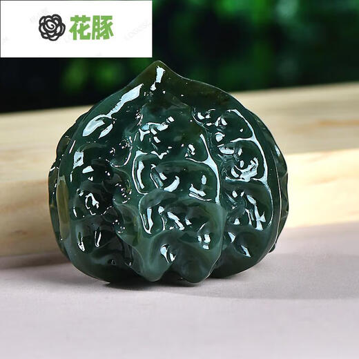 Flower Dolphin Hetian jade hand-held pieces, green jade walnut pieces, jade ornaments, holiday gifts for elders, one-color blue model QZM7027i