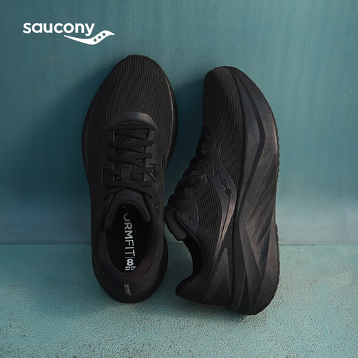 Saucony索康尼浪潮3缓震跑鞋男25年春季新款透气跑步鞋入门训练 黑 42