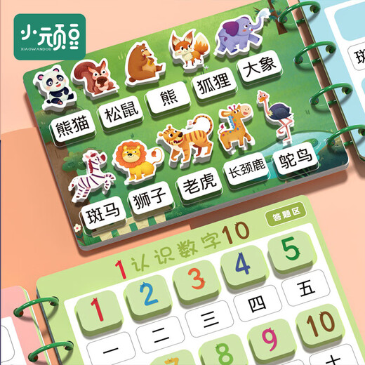 宝宝识字拼图板汉子认字卡幼儿园早教平图儿童益智魔术贴玩具3-6 识字认物百科全书