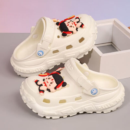 Ye Yu 2025 NUEVA EVA NEZHA Slippers para niños de 3 a 6 años zapatos de agujero de playa de 3-6 años Summer Suminio suave sin deslizamiento Modelo de imagen principal 32 -33