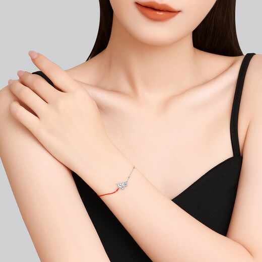 Chao Acer Platinum Instantly Rich Platinum Diamond Bracelet for Women PT950 Platinum Bracelet Bracelet Asymmetrical Crushed Ice Gift Chain Length Approximately 16cm + Tail Chain