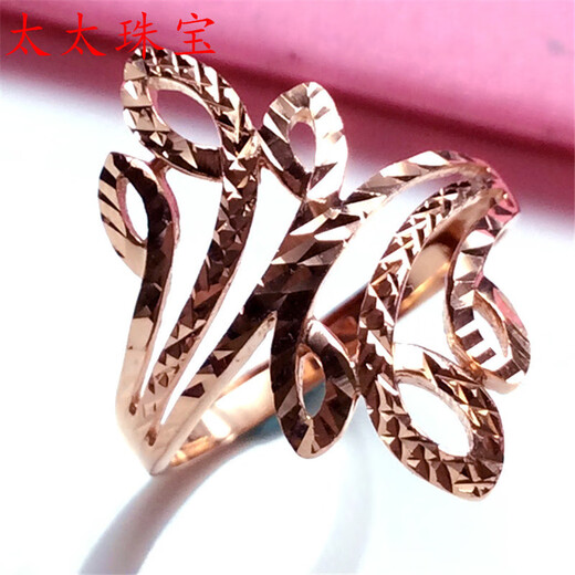 KZD Old Phoenix pure Russian 585 purple gold ring European 14K rose gold color gold exquisite large ring ring