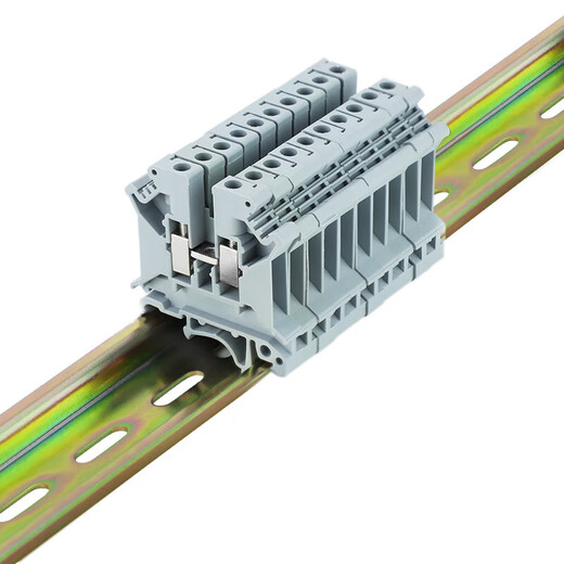 HUIJUN UK5N terminal block guide rail combination 4 square terminal block UK5N gray terminal 10 pieces