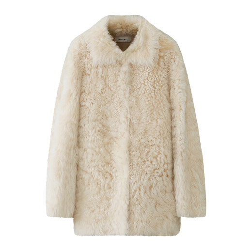 MSBEAST Beast Miss Imported Tuscan Fur Coat Women's Silhouette Lamb Fur Grass丨Search for Simple Landscape White M