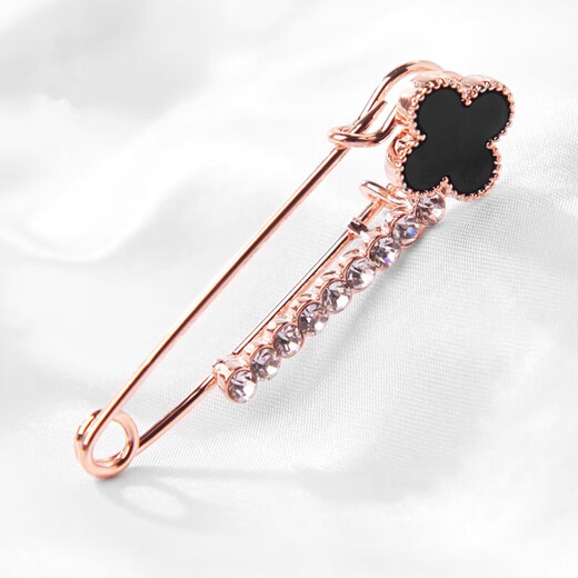 QUAMER Old Phoenix Gold Store Four-leaf Crocodile Pin Cardigan Sweater Coat Pin Button Women's Brooch Brooch Exquisite Accessories Four-leaf Crocodile Pin About 5.5cm