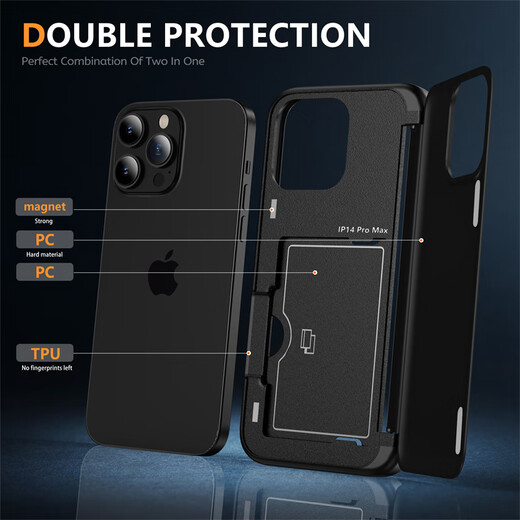 Honor adaptiert an iPhone15Promax Magnetic Lap Card Phone Case Card Bag Apple 14plus Wallet Style 1213 Cass-Card-Borang iPhone 15