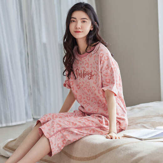 Sitio web oficial de Hongdou (HODO) [recomendado por la madre central] Pajama de bandera de la tienda Fangchuan para mujeres en verano, primavera y otoño algodón puro pantalones cortos de algodón corta de algodón Conjunto de ropa para el hogar YZT9854 M [recomendado 80-95 Jin [Jin equivale a 0.5 kg] ropa]