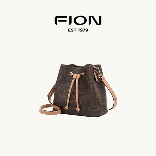 Fion (Fion) 2025 Neue Bag Damenbeutel Bucket-Tasche Mode vielseitige einsschuldige Crossbody-Tasche Frauenbeutel Kaffee/Kamel