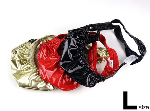 2022 New Men's Thong Low Waist Sexy Leather Briefs Raw Panties Factory Direct Sale Black L