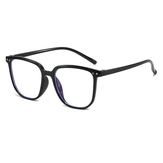 Reading glasses internet celebrity women's trendy Douyin style big frame slim non-face glasses anti-blue light elderly glasses bright black frame 15927 no-number-proof glasses