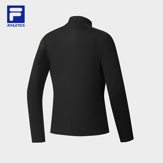 FILA official women's knitted long-sleeved top 2025 autumn fitness sports half-zip simple long T