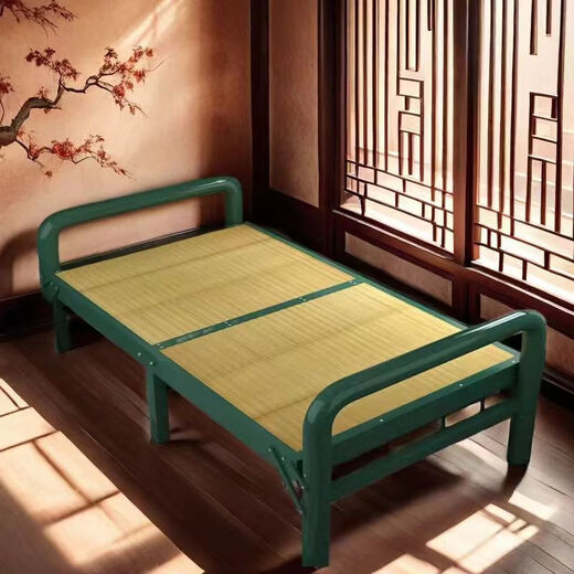 
Qinkai iron frame bamboo marching bed folding single bed integrated lunch bed bamboo board bed bamboo bed cool single double bed stable practical 192 length * 95 width-16851
