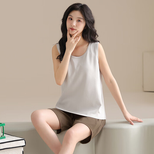 Victoria's Style, poitrine de poitrine Pyjamas pour femmes, Summer Cotton 100 Coton Shorts, Vêtements sans manches décontractés décontractés Cke-W6167 M