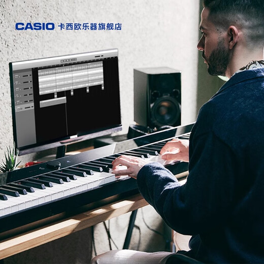 卡西欧（CASIO）电钢琴便携PX-S1100/PXS3100重锤88键智能触屏火星红成人专业考级 PX-S3100+原装一体木架三踏