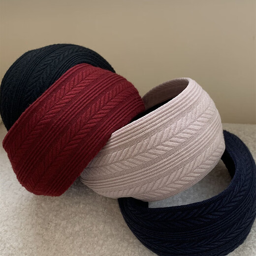 Fabric printing fashion simple wide version headband retro gentle style headwear non-slip hair high head hair ornaments for women headband - red