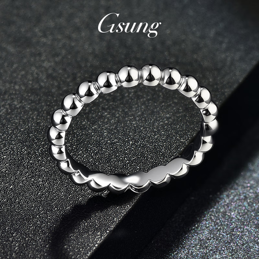 GsunG platinum PT950 bead ring is a perfect and smooth women's exquisite and versatile pure platinum ring. It can be customized. Priced by the gram. Contact before bidding.
