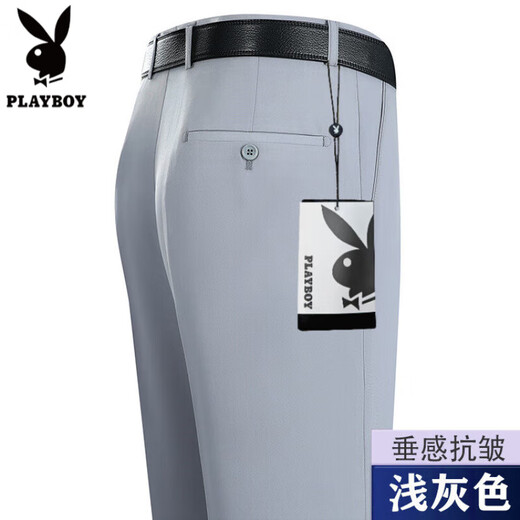 Playboy High-End Mulberry Silk Herren-Freizeithosen für Männer 2025 Sommer neuer dünner Stil mittleren Alters mittleren Alters und ältere ungezwungene Nicht-Eire-Straße [Hosen] 6630 Leichte Khaki dünne Stil 33 (2 Fuß 6)