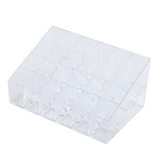 24-grid lipstick storage box, transparent lipstick and lip glaze rack, multi-grid organizing box, women's desktop dressing table lipstick exhibition, 24-grid model