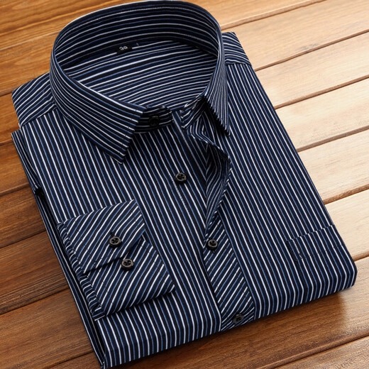 
[Same style in Hailan Home] Spring and summer long-sleeved striped shirt for men's plain shirt for business and casual middle-aged young people pink striped long-sleeved [719] 4XL (43) [Suggested 156Jin[Jin equals 0.5 kg]-175Jin[Jin equals 0.5 kg]]