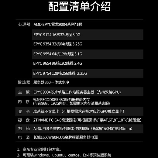 Yosemite AMD EPYC 9755 / RTX5090 Deep Learning GPU GPU à double canal GPU High-performance Graphics Graphics Workstation Rendering Model Deepseek Deployment Host Host de l'ordinateur de grand modèle 1 Carte graphique intégrée / 4 CORES 32 CORES 32 GRADE 3.0G SYSTÈME Bare-System / 4