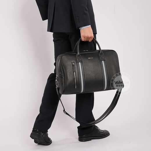 Sac de voyage masculin de Walker Shop [First-couche Cower Sac à grande capacité Bagure Business Travel Bagage One épaule Crossbodybag Black (hauteur 32 * 48 * 27cm d'épaisseur)