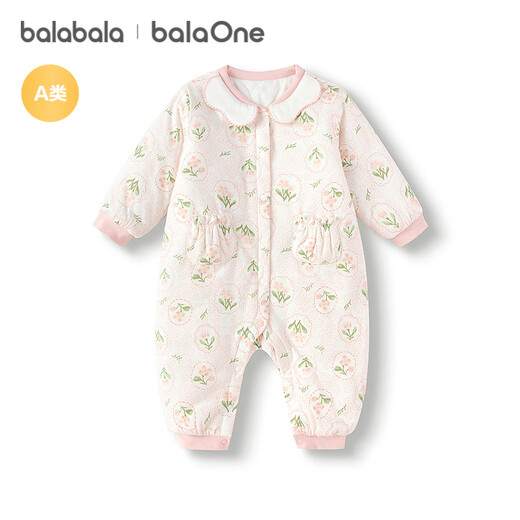Balabala children's clothing baby jumpsuit baby romper 2025 thickened fart cover sweet floral 208425133206