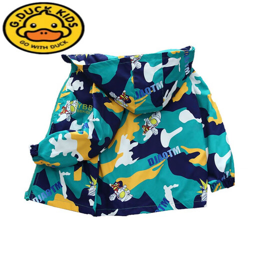 G.DUCKKIDS children's jacket spring and autumn 2024 new boys jacket boys fashionable autumn top thin style camouflage match jacket blue 120
