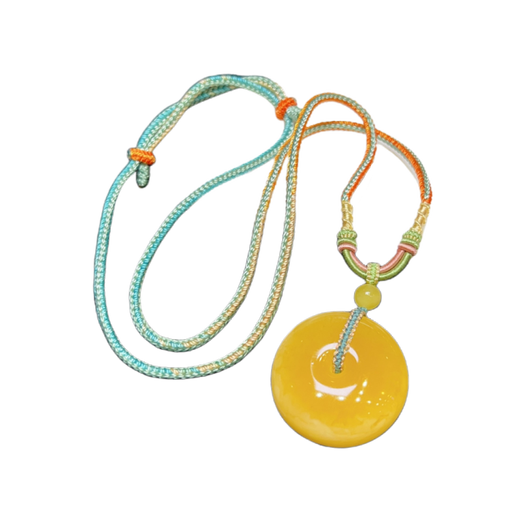 Shien natural raw ore Russian beeswax safety buckle pendant necklace without optimization without baking color handmade rope amber speed