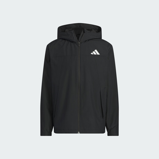 Adidas water-repellent woven hooded jacket for men and women in autumn Adidas official light sports black S
