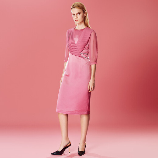 EITIE exquisite design acetate satin waisted evening dress autumn new banquet dress 7977601 Shanhong 65 XL (170)