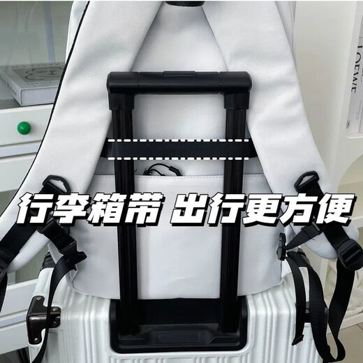 Jungle Bird trendy brand large-capacity backpack male junior high school student schoolbag female contrast color college student computer travel backpack light gray gray frog