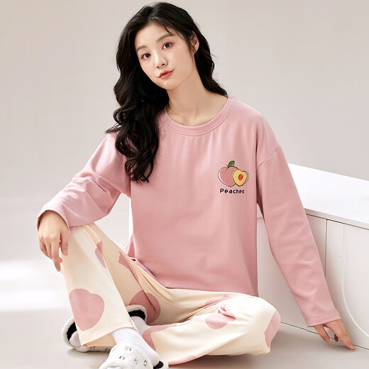 
Coolzone pure cotton pajamas for women in spring and autumn long sleeves two-piece summer autumn and winter 2025 new cute cotton home clothing set long set g9928 single size women m size weight 75-95 Jin [Jin equals 0.5 kg]