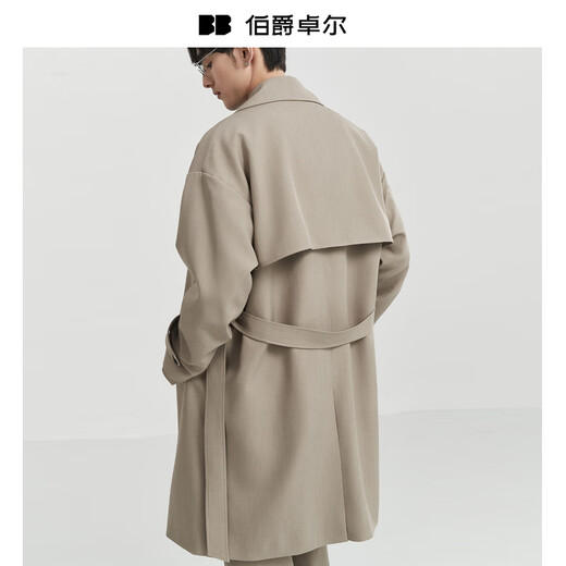 Earl Dowl [Heat/Anti-wrinkle] Commuter Wind Coat Men's Mid-Length Double Breasted Coat Jacket Men's 2025 Fall New Tuscany [II Generation Upgrade-Heat/Anti-Wrinkle] L (175)