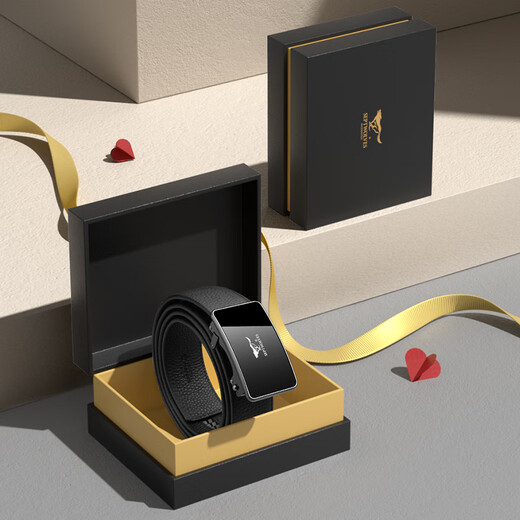 Septwolves belt cowhide inner wear automatic buckle men's belt gift box anniversary gift birthday gift for boyfriend husband father