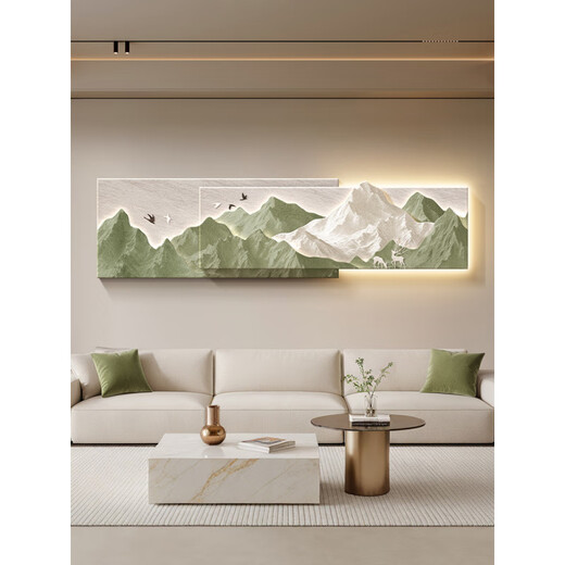 
Wen Shiou has a backrest living room decoration painting, light luxury sofa background wall hanging painting 2025 new three-dimensional landscape mural A backrest 12034CM ordinary sandstone painting [not glowing]