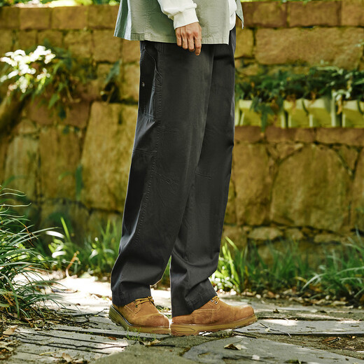 Semir casual pants men's overalls loose straight pants autumn outdoor trousers pure cotton elastic waist 101524127112