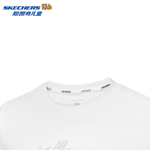 Skechers Skechers girls quick-drying casual sports long-sleeved splicing fashionable cute top P325G012 bright white/0019 130